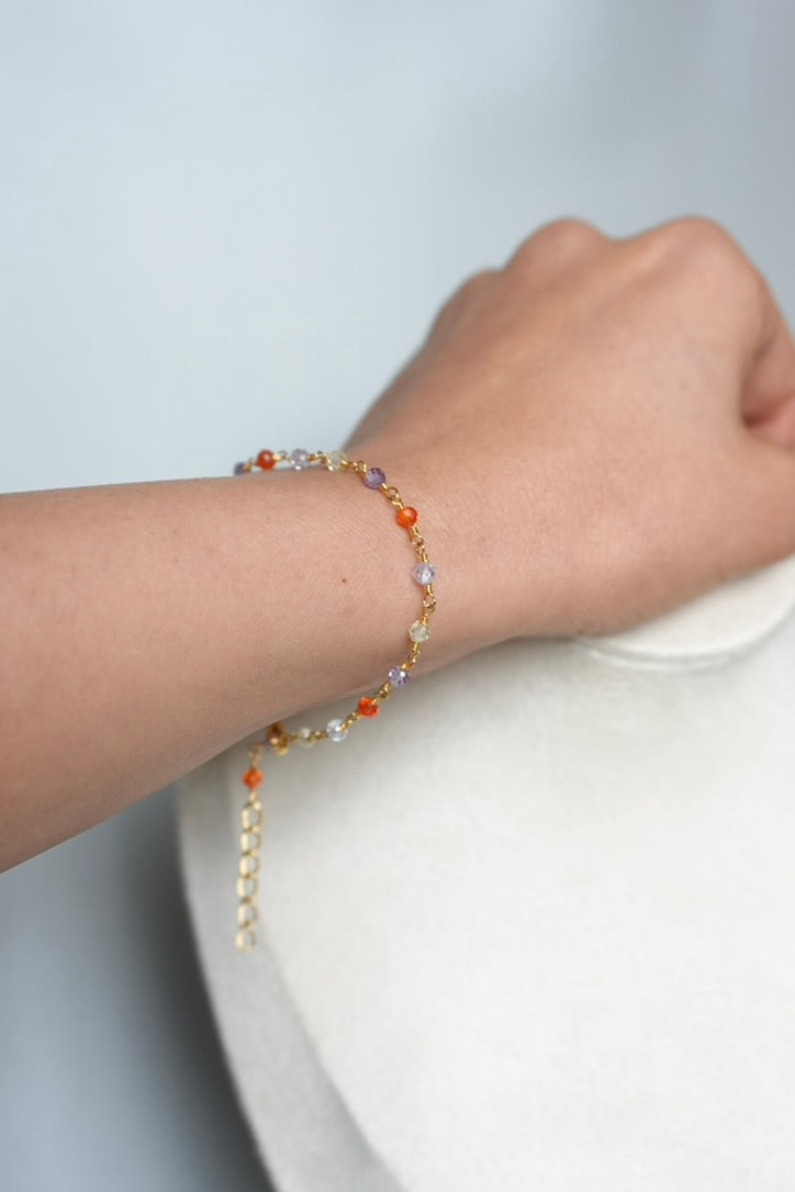 Stardust Weaver Bracelet | Amber Violet Green Artisan Jewelry