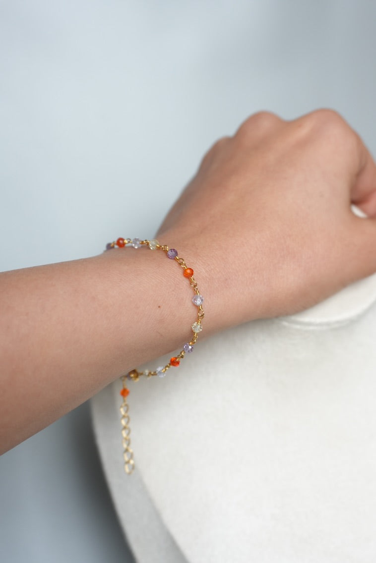 Stardust Weaver Bracelet | Amber Violet Green Artisan Jewelry