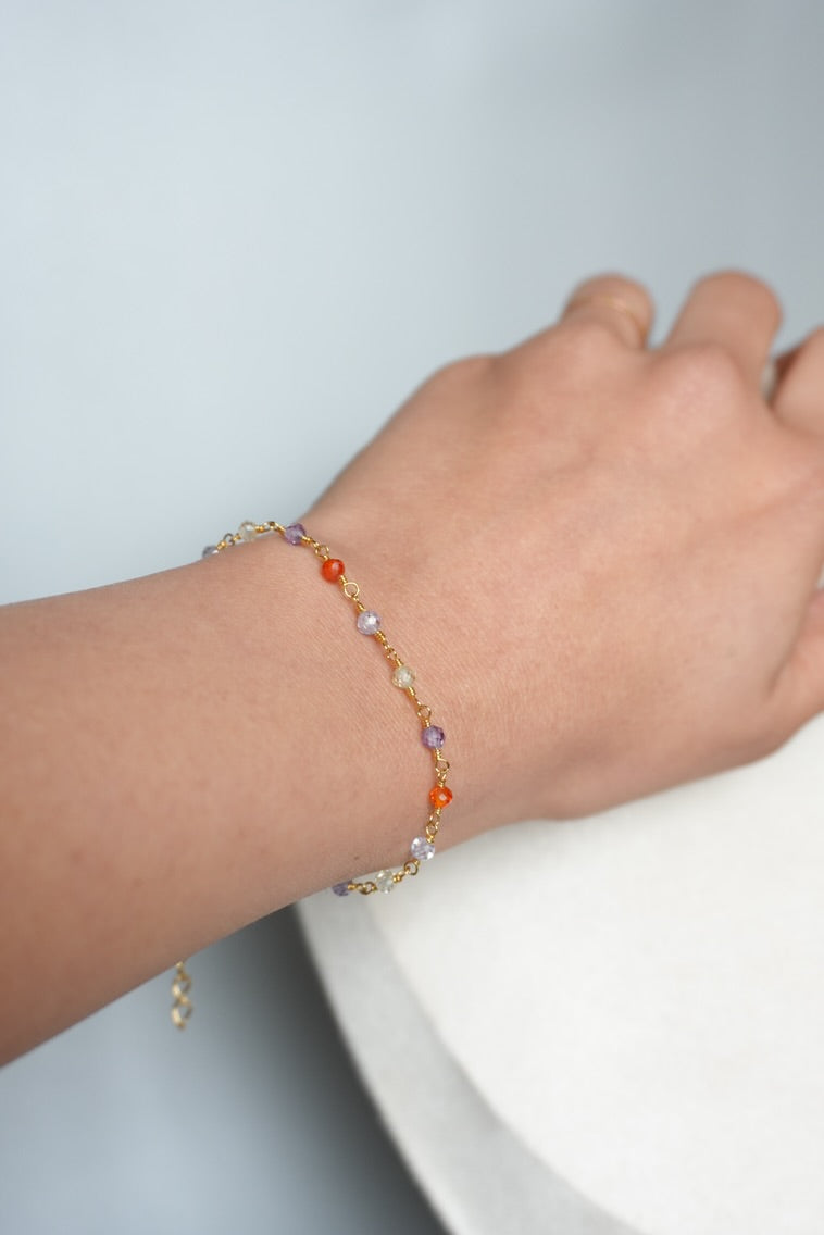 Stardust Weaver Bracelet | Amber Violet Green Artisan Jewelry