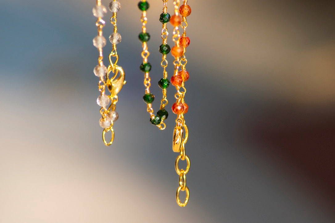 Emeralda's Braid Anklet - Emerald Green Beaded Anklet Inspired by Nature